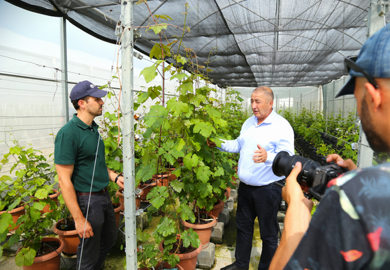 Italian National Television is preparing a story about Georgian viticulture and wine culture on Jighaura Base